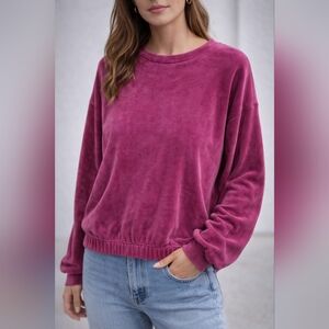 UGG Plush Crewneck Pullover in Deep Magenta Large